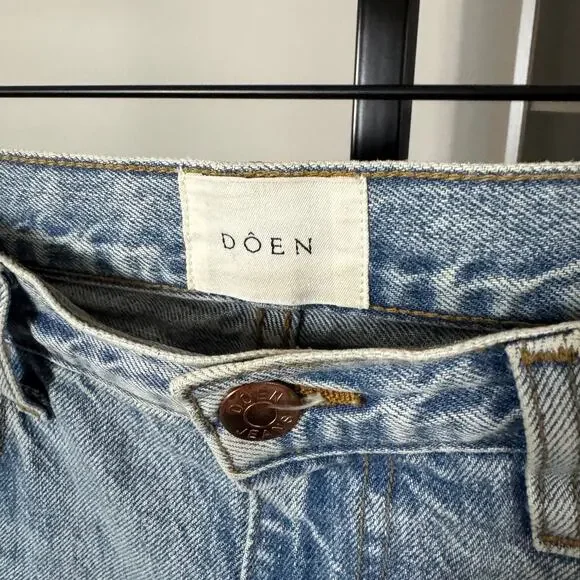 DOEN Tatum Biarritz Relaxed Fit Wide Leg Denim Jeans 27 Vintage Light Wash